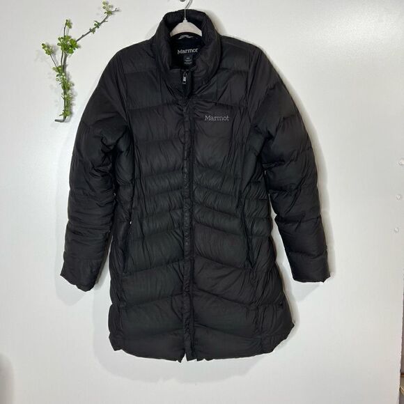 Marmot Montreal Coat Black Long Down Parka Jacket - Picture 1 of 14